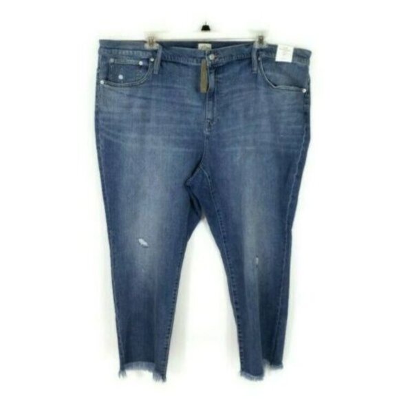 J. Crew Medium Wash Slim Boyfriend Distressed Stretch Denim Jeans Womens 48 NWT - Picture 2 of 16